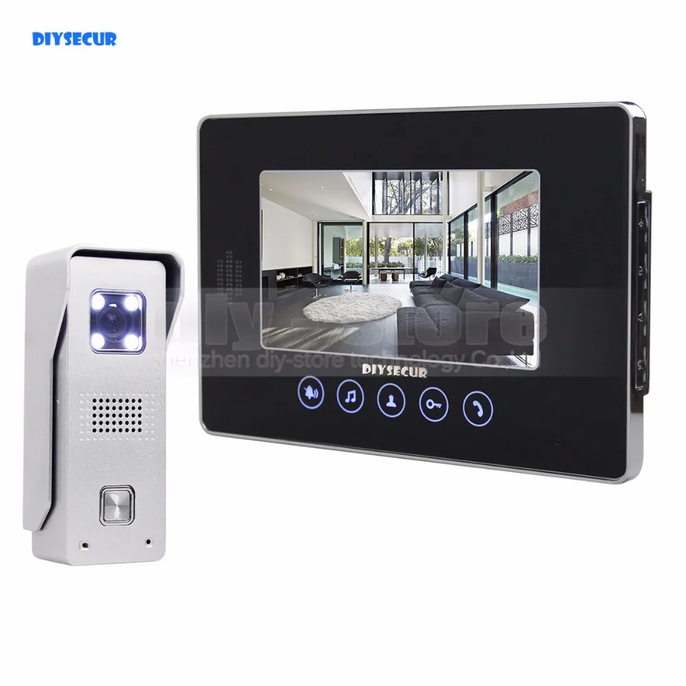 

DIYSECUR 7" Wired Video Door Phone Doorbell Home Security Intercom System 1-In 1-Out