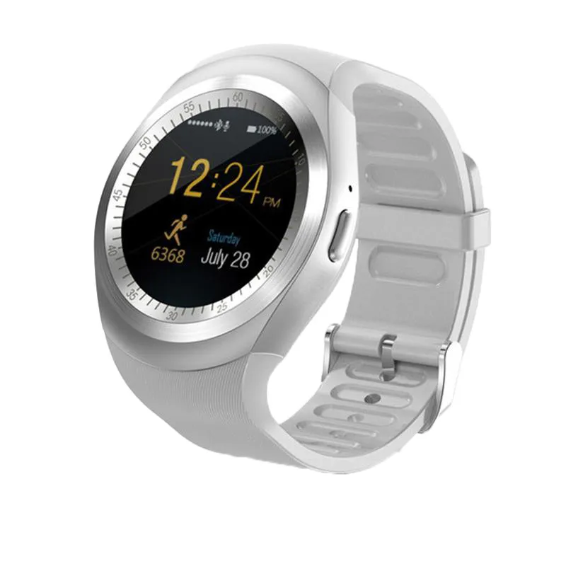 Y1 Bluetooth Смарт часы Relogio Android Smartwatch поддержка Nano SIM карты и TF карты унисекс Смарт часы - Цвет: Белый