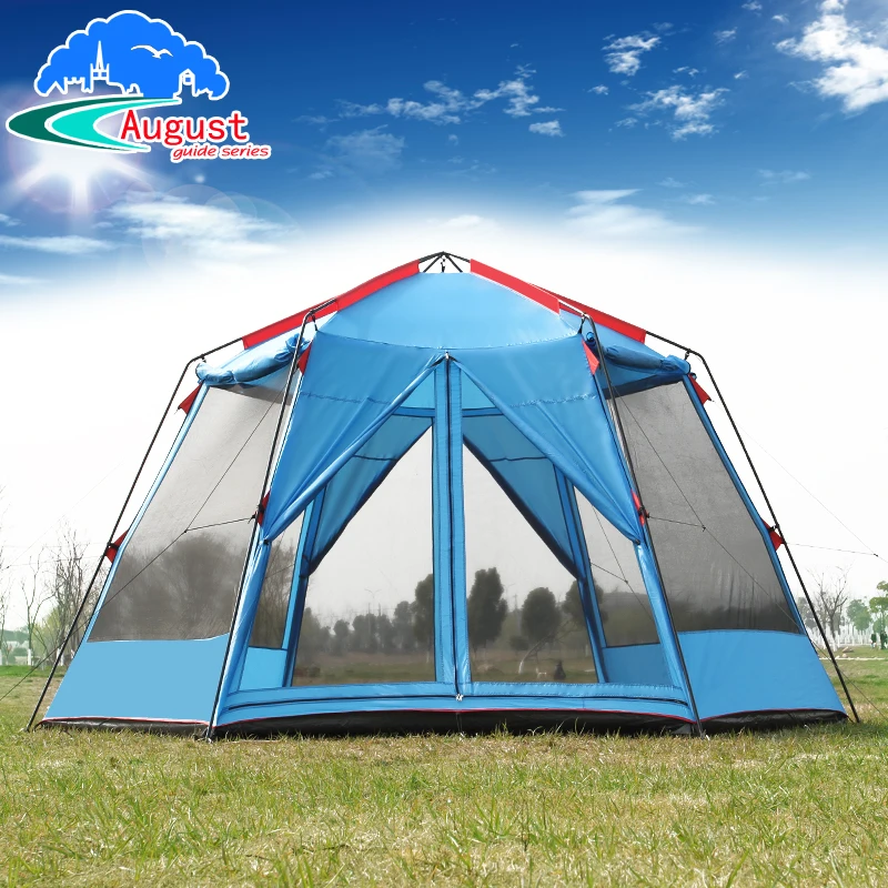 УФ навес для защиты от дождя и комаров 8 10 12 человек 2 слоя|outdoor camping tent|camping tentbeach sun |