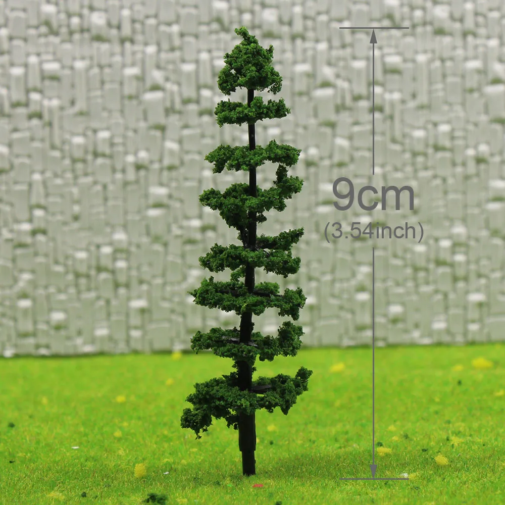 20pcs 9CM Model Railway Pine Miniature Model Plastic Trees For HO Train Railroad Landscape Scenery Layout 5
