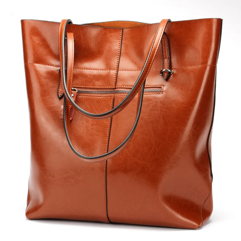 PASTE Real Leather Handbags Vintage Women Genuine Leather Handbags