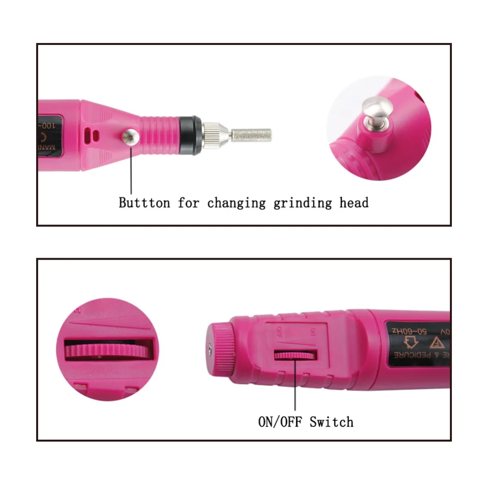 1 набор Профессиональная электрическая дрель для ногтей машинка для маникюра ручка для дизайна ногтей педикюрная пилка маникюрная пилка инструменты для искусства