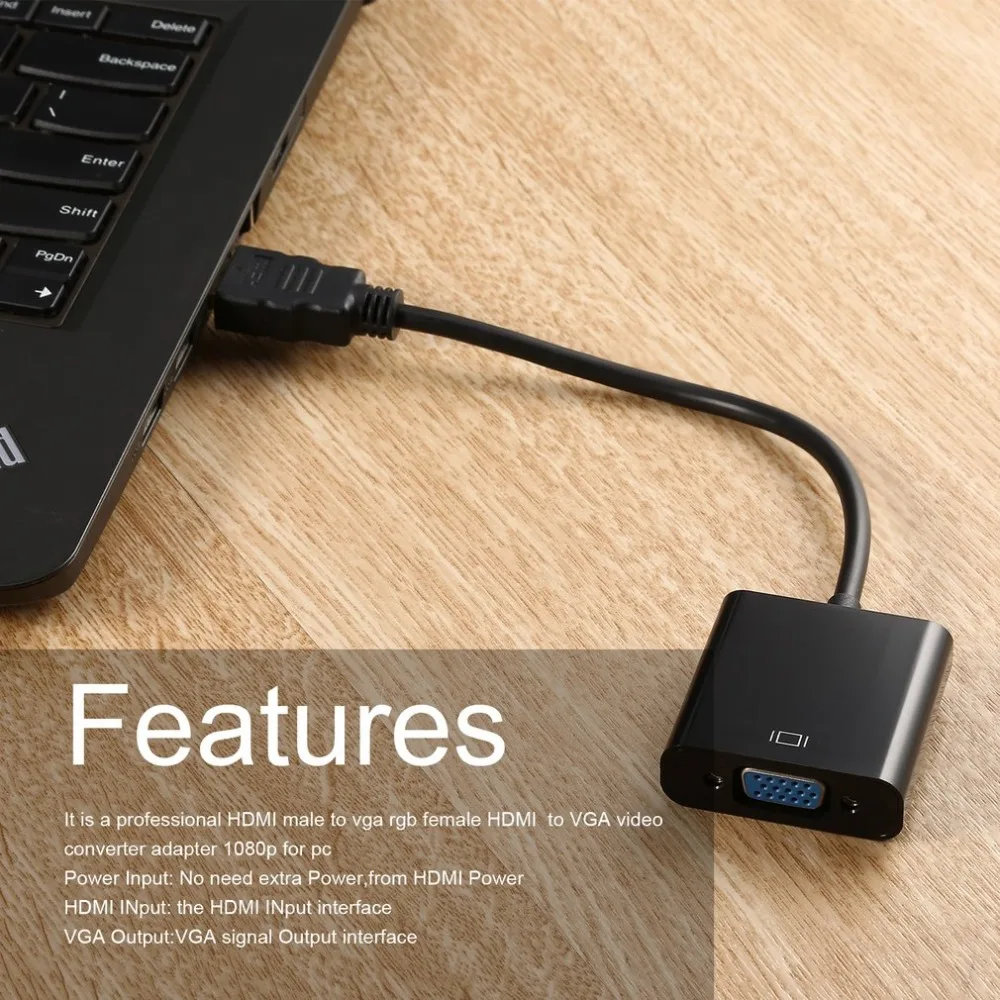 

HDMI Male To VGA Adapter Digital Analog Audio Video Kabel konverter HDMI Vga-anschluss for PS4 PC Laptop Chromebook TV Box