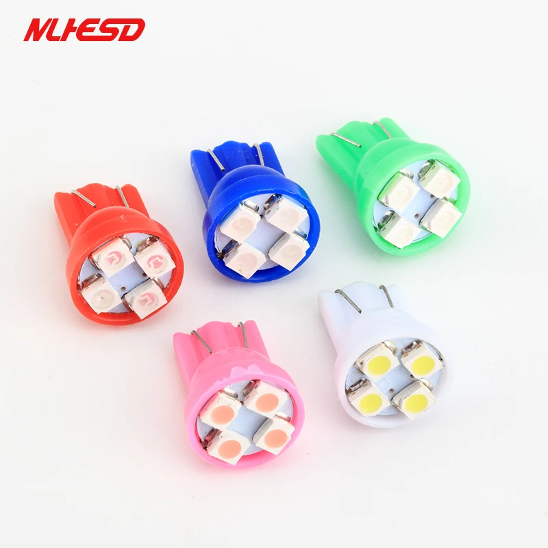 MLHESD 100 шт T10 светодио дный 194 168 W5W 1210 4 SMD не полярности анти мерцающего AC DC 6 V 6,3 V пинбол автомобильные лампы белого и синего цвета красный