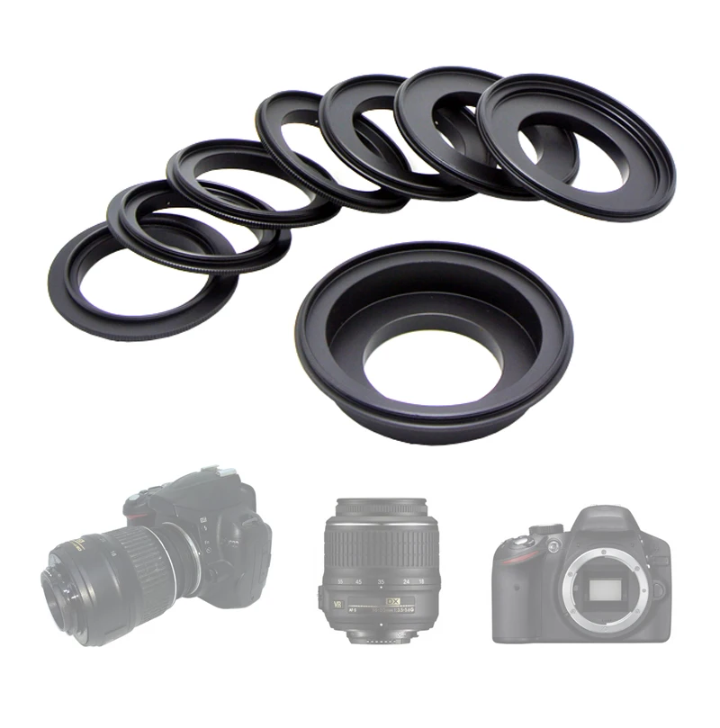 Macro Reverse Lens Adapter Ring 49 52 55 58 62 67 72 77mm For Nikon AI Mount for D3100 D7100 D7000 D5100 D5000 18-55mm 50 f1 (1)