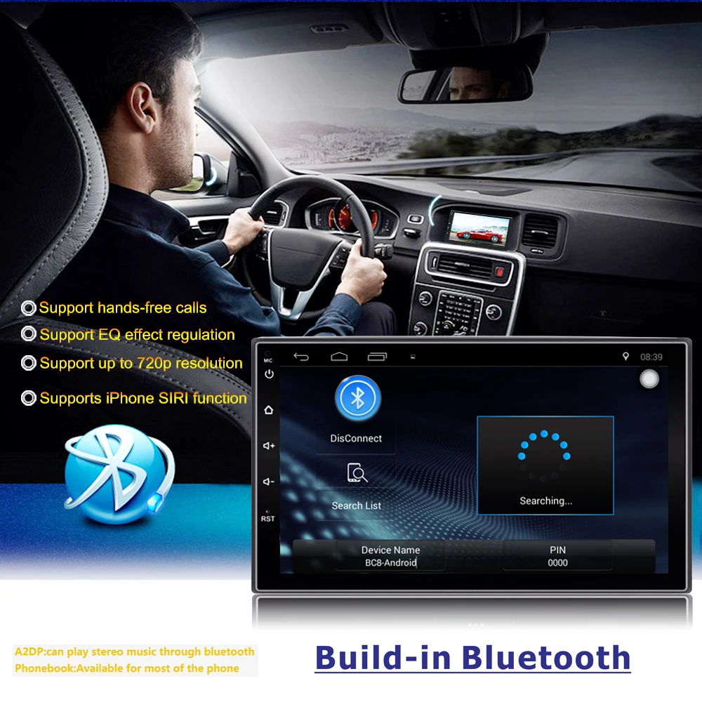 Clearance 2 DIN android 8.1 Quad Core HD Touch Screen Built-in Bluetooth Wifi AM/FM Radio 1GB RAM 16GB ROM Car GPS Navigation Autoradio 0