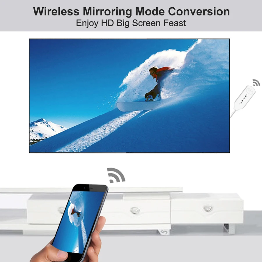 Беспроводной ТВ Стик WiFi зеркальный кабель к HDMI конвертеру 1080P HDTV адаптер для iPhone