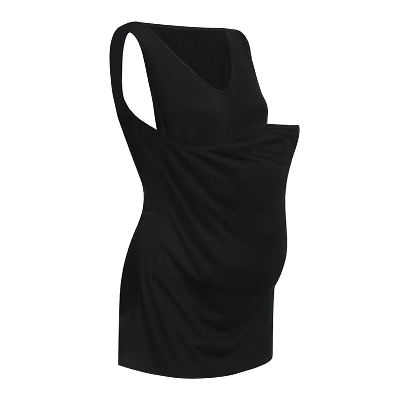2019 new Women's Sleeveless Kangaroo Mommy Pocket Tops Breastfeeding T-Shirt Blouse Fashion  brief design #4A04 (13)