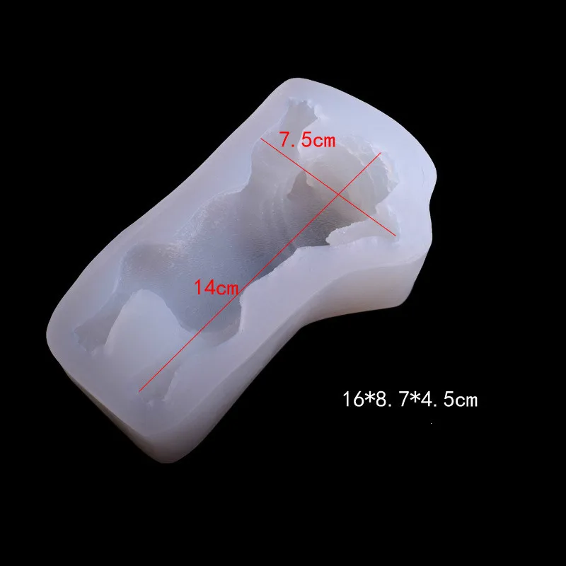 Big sand dog crystal drop glue resin mold mousse cake decoration gypsum craft silicone dog molds for soap making