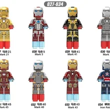 XH027-034 80 шт. Супер Герои ЖЕЛЕЗНЫЙ ЧЕЛОВЕК Патриот Mark цифры Ironman Марк 21 5 41 2 45 строительные блоки Детский подарок игрушки