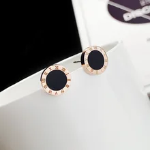 ENDELI, распродажа, модные ювелирные изделия, темперамент, простые серьги из нержавеющей стали розового золота, Женский Кристалл из Swarovski