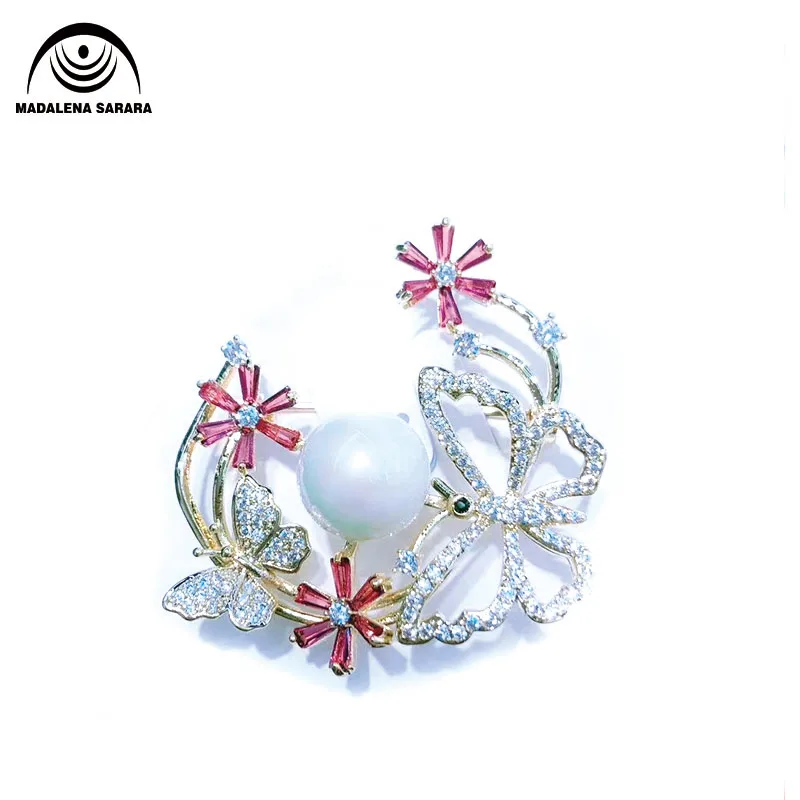 

MADALENA SARARA AAAA Cubic Zirconia Inlaid Vintage Royal Style Brooch Pin For Women Jewelry MD1423