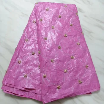 

African Bazin Brocade Richer Getzner Stones Beads Guinea Basin Garment lace Materials 5 Yards For Women Men Dress 3Pieces/Set