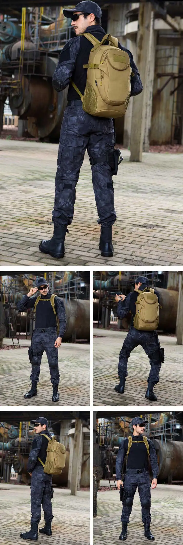 impermeável náilon mochila de viagem para caminhada caminhada camuflagem mochila