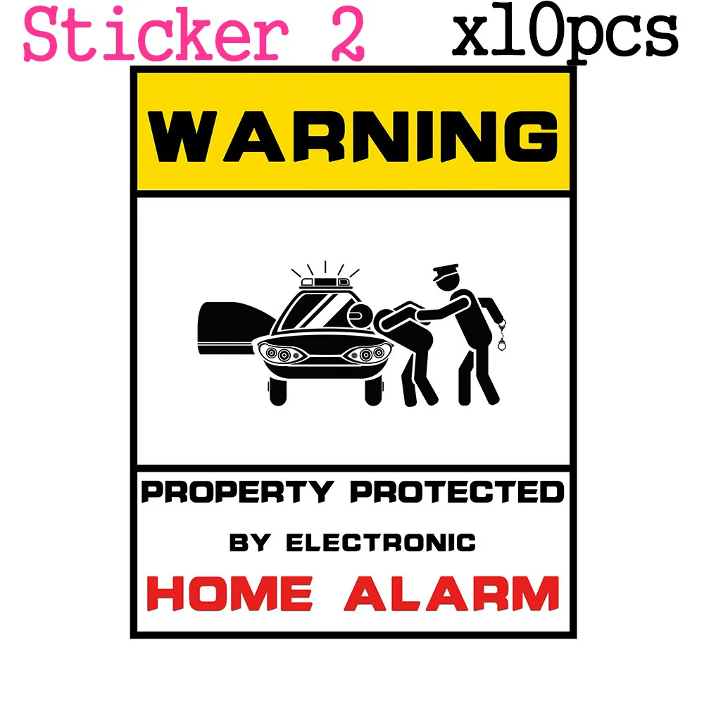 10pcs/Lot Warning Sticker 24 Hours Monitored By Video Camera CCTV Surveillance Security Camera Home Alarm Warning Decal Signs