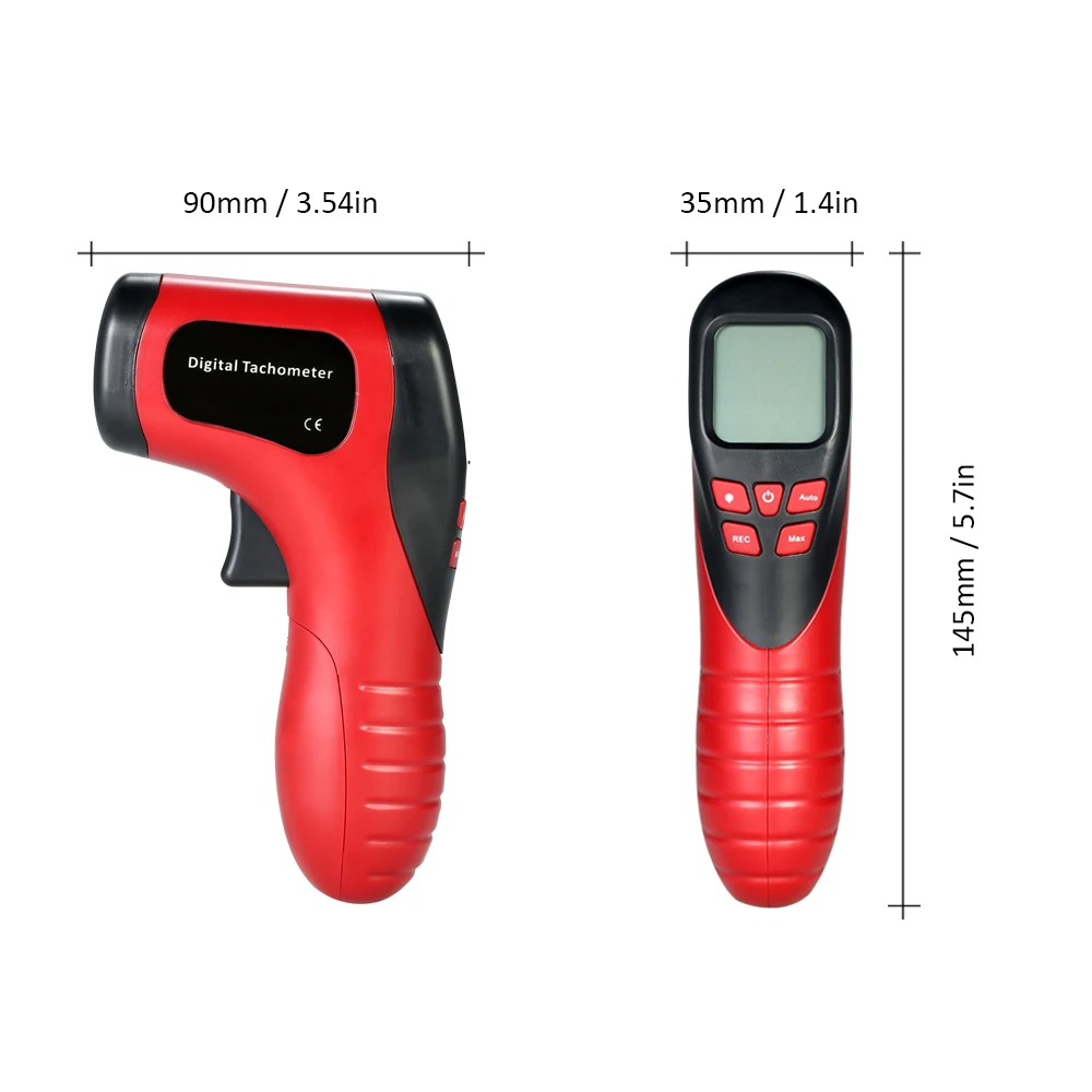 Handheld Digital Photo Tachometer LCD rpm meter Laser Non-Contact Tach Range 2.5-99999RPM Motor Speed Meter +1pc Reflective Tape ph measurement