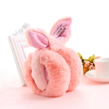 Модные зимние наушники для девочек с кроличьим мехом, теплые меховые наушники, комфортные наушники, теплые наушники для женщин