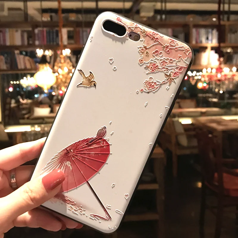 

3D Embossed Flowers For Motorola Moto G6 Play E4 Plus EU Soft TPU For iPhone 6S 7 8 Plus XS Max X XR Luxury Coque For LG Q6 Case