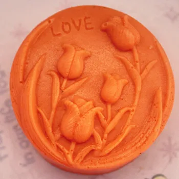 

free shipping handmade soap silica gel mould candle soap mould silicone mold for DIY TULIP LOVE