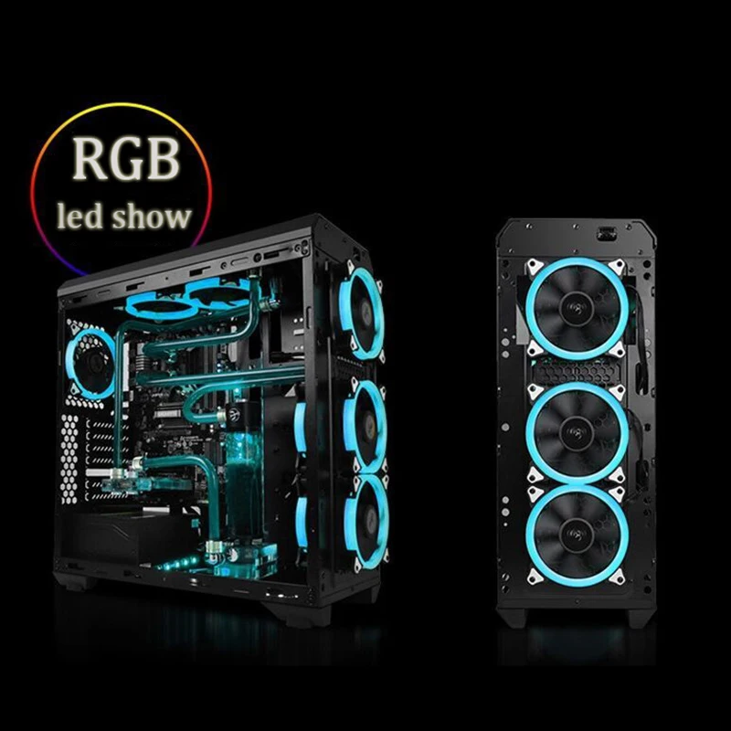 12 models multicolor RGB Case circle Cooling 2ring cpu led Fan 120mm 12cm RGB LED Ring For Computer Cooler water cooler Radiator