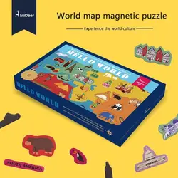 Высокое качество подарочной коробке для детей на день рождения Рождественские Подарки Бумага карта мира Магнитный пазл Карта мира для