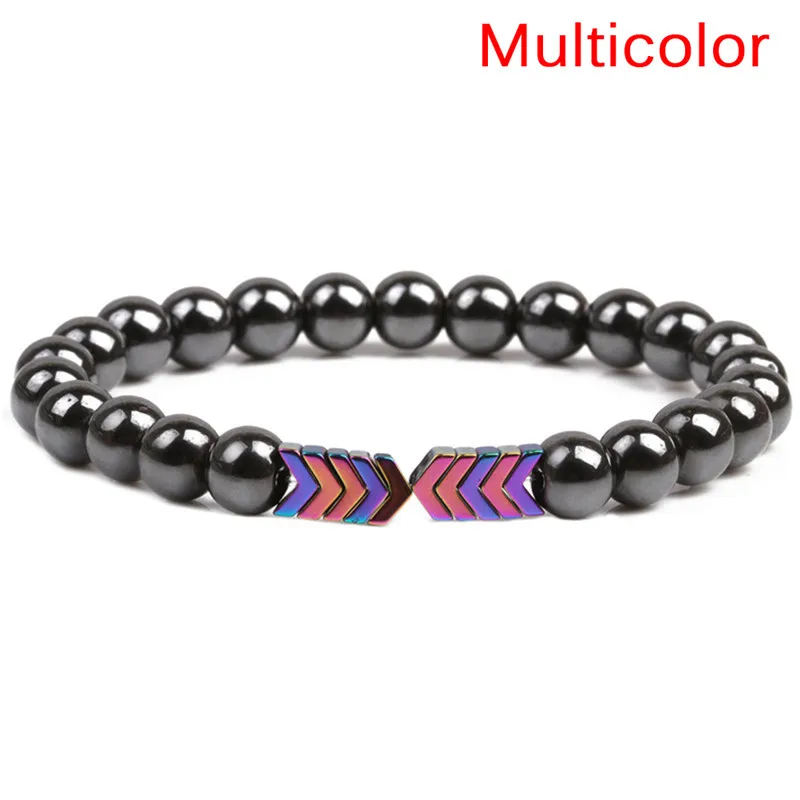 Weight Loss Stone Magnetic Therapy Slimming Bracelets Health Care Magnetic Hematite Stretch Beaded Bracelets For Men Women - Окраска металла: multicolor