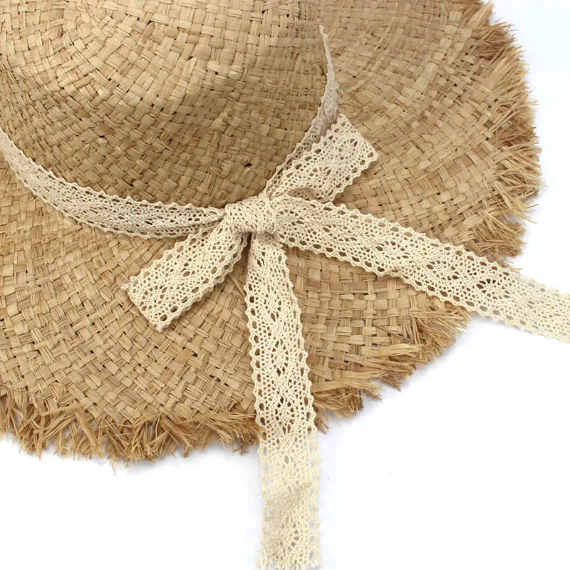 Новая модная женская панама шляпа с большими полями летняя бейсболка соломенная шляпа для девочек Летняя шляпа от солнца с лентой Складная регулируемая шляпа из рафии