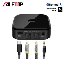 CALETOP APTX Bluetooth 5,0 адаптер CSR8670 BT Bluetooth приемник и передатчик для ТВ ПК HIFI аудио 3,5 мм SPDIF Оптическое волокно