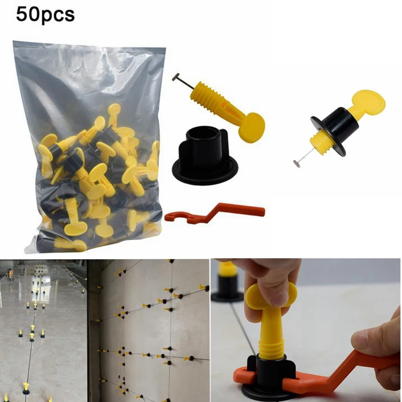 

Tile leveling tools locator spacer 50pcs floor tile leveling spacers ceramic aids T-pads reusable tile tool leveling system