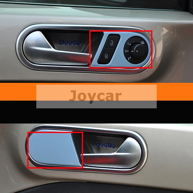 

CAR INTERIOR DOOR HANDLE COVER FRAME & LOCK SWITCH TRIM STICKER FOR 13-15 VW BEETLE AUTO ACCESSORIES