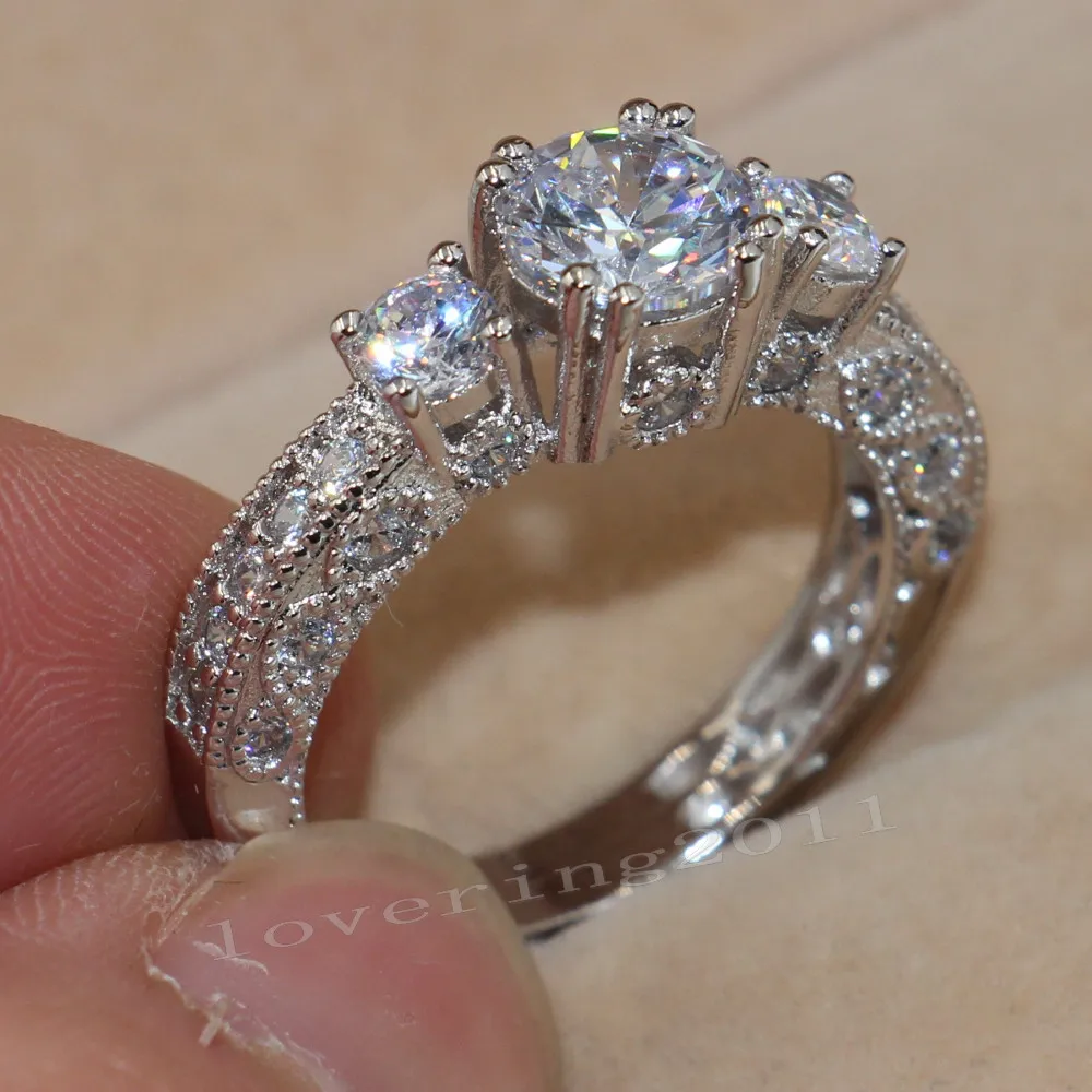 Choucong женское кольцо вечности 7 мм 5A Циркон Камень 14 к белое золото заполненное Женское Обручальное кольцо Sz 5-11 подарок