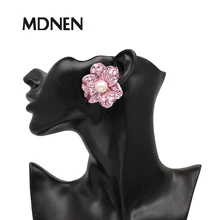 7 цветов, модные женские серьги, винтажные массивные ювелирные изделия, имитация жемчуга с цветком, серьги для женщин