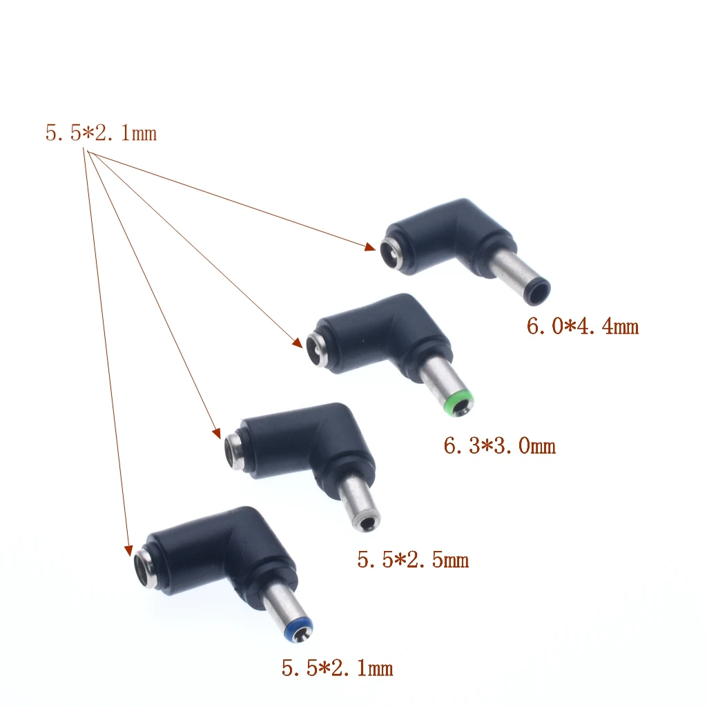

6.0x4.4 6.0x3.0 5.5x2.5 5.5x2.1mm Male DC Power Plug Connector Angle 90 degree L Shaped plastic Plugs*