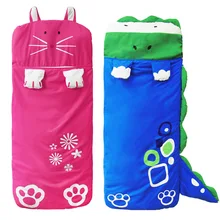 Четырехцветный спальный мешок с мультипликационным принтом для младенцев и детей, увеличивающий спальный мешок, хлопковый спиннинг с шелконом