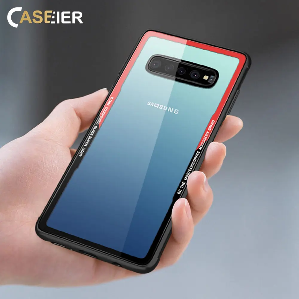 CASEIER роскошный чехол из закаленного стекла для телефона Samsung S10e Чехлы стеклянные