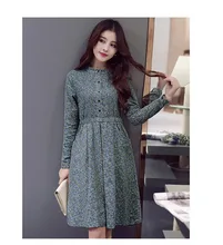 Vancol 2016 Fashion Women Summer Spring Tropical Dress Floral Print Elegant Vestidos Long Sleeve Casual Dresses Women Plus Size