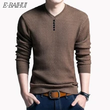 E-BAIHUI New Autumn Winter Fashion Brand Clothing Men's Sweaters V-Neck Slim Fit Men Pullover Cotton Knitted Sweater Men 156618