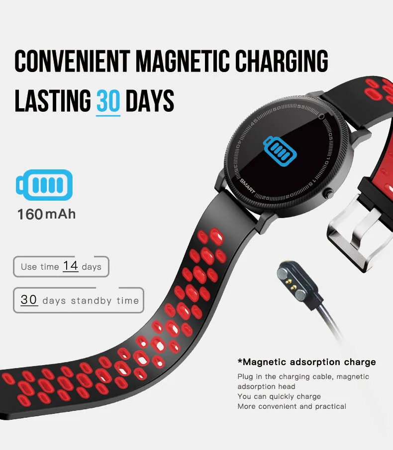 Color Screen Smart Sport Bracelet Heart Rate Fitness Tracker Smart Wristband Blood Pressure Watch for Samsung Galaxy Note 8 5 4
