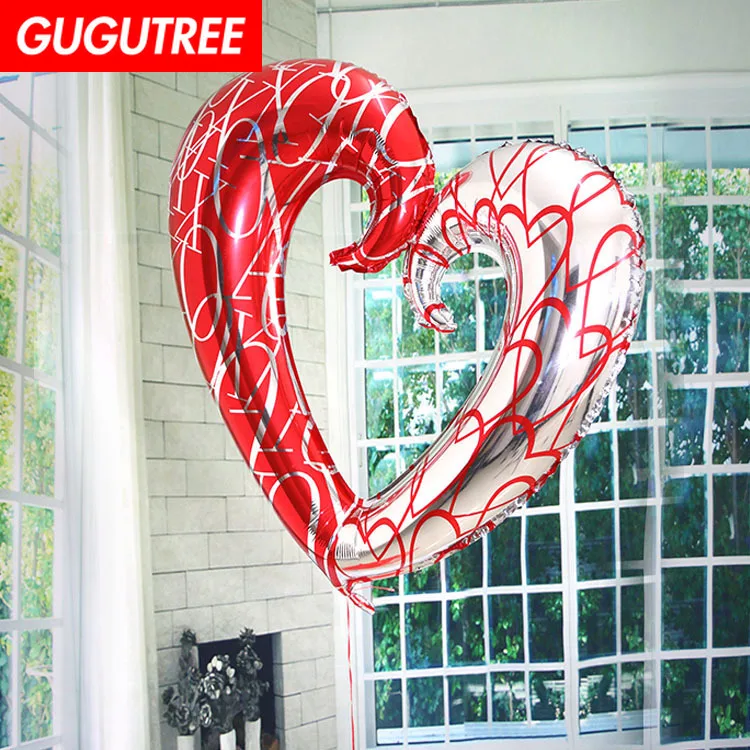 

GUGUTREE PARTY 43inch red silver love heart foil ballon wedding event christmas halloween festival birthday party HY-210