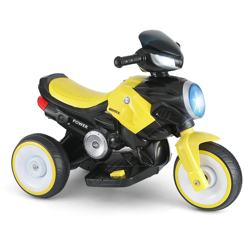 Новинка, Детский Электрический мотоцикл для езды на автомобилях, игрушечный автомобиль, может сидеть на аккумуляторе, мотоцикл, велосипед для детей, подарок - Цвет: Цвет: желтый