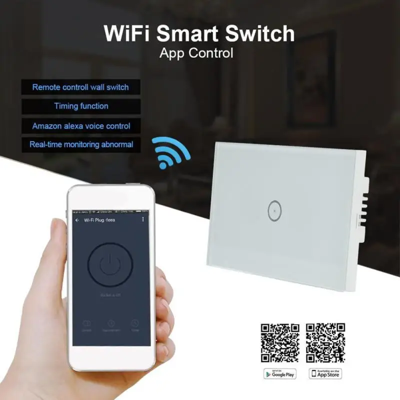 Wi-Fi Smart Switch touch Панель настенный выключатель света Сенсорный экран переключатель