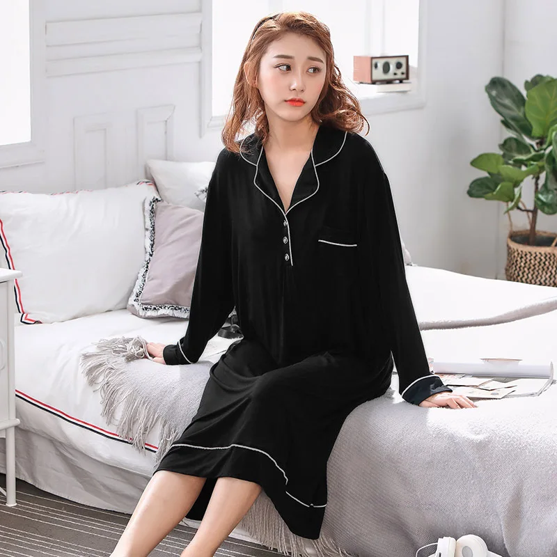 4xl 5xl размера плюс материал модал спальное платье женские ночные рубашки пижамы