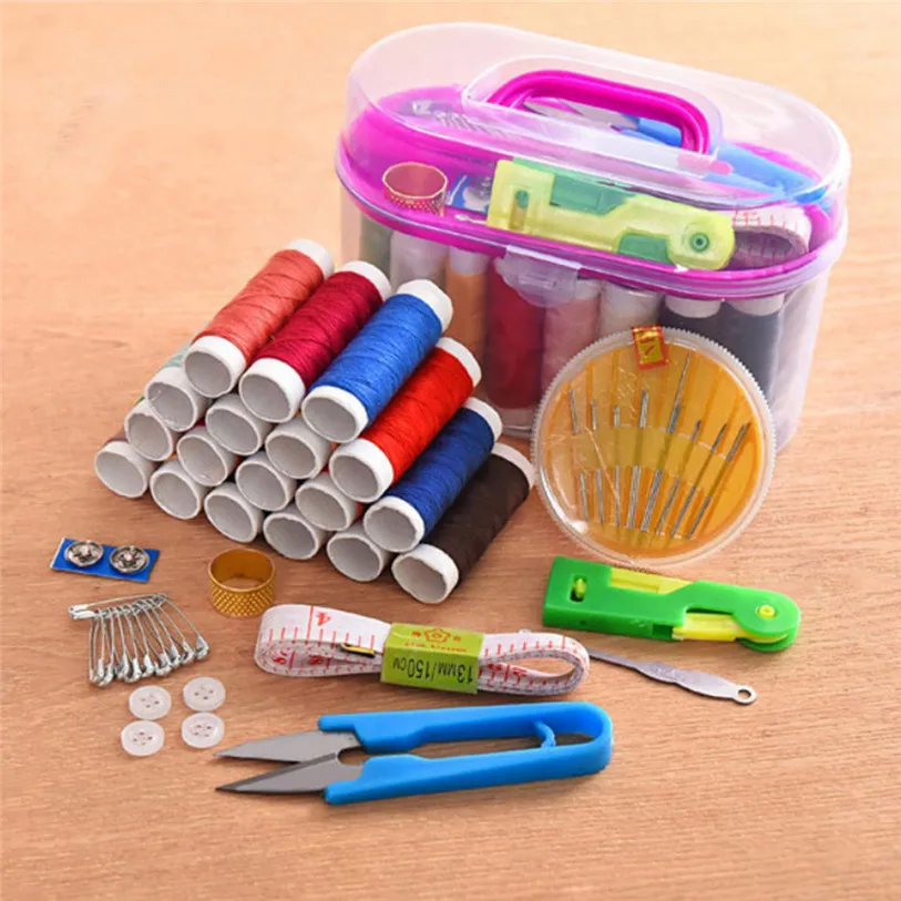 1 Set Sewing Box Kit Home Travelling Quilting Stitching Embroidery Sewing Needle Craft Sewing Kits with Case Mom Gifts 40JA18 (2)