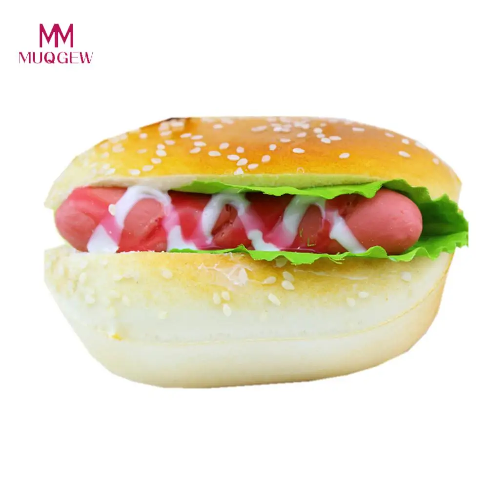

MUQGEW hot dog Squishy Cute Hamburger Squishy Slow Rising Cream Scented Decompression Toys Decoration Poopsie In Gags Toys