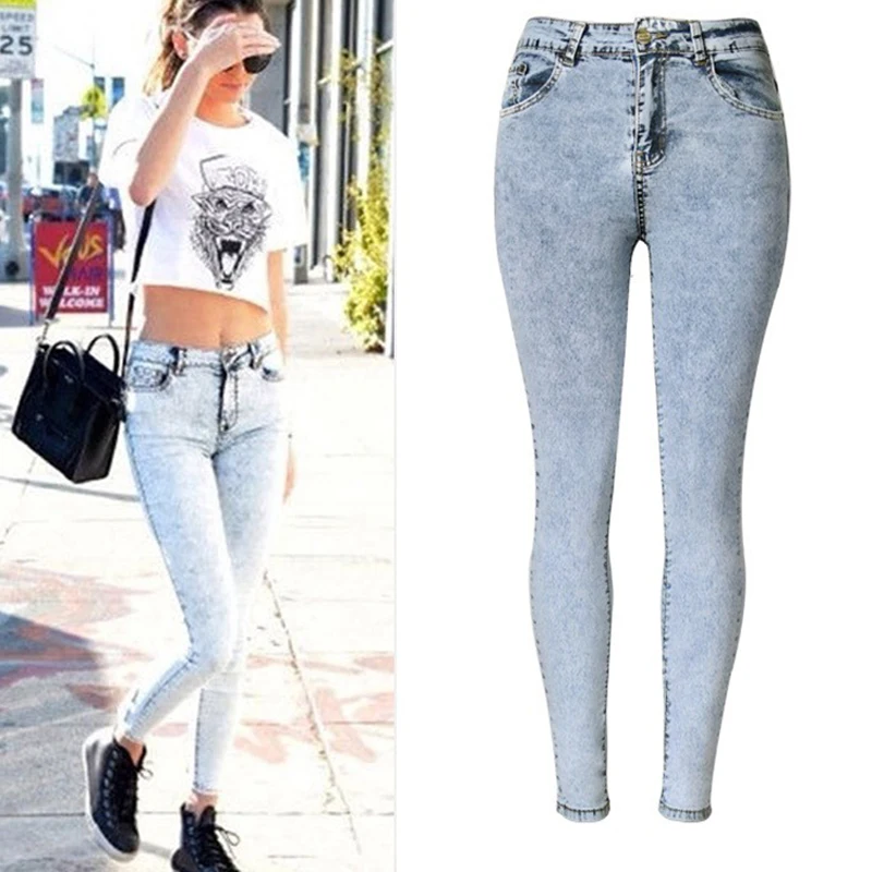 

Fashion Jeans Women Pencil Pants High Waist Jeans Sexy Slim Elastic Skinny Pants Trousers Fit Lady Jeans Clothing N63E