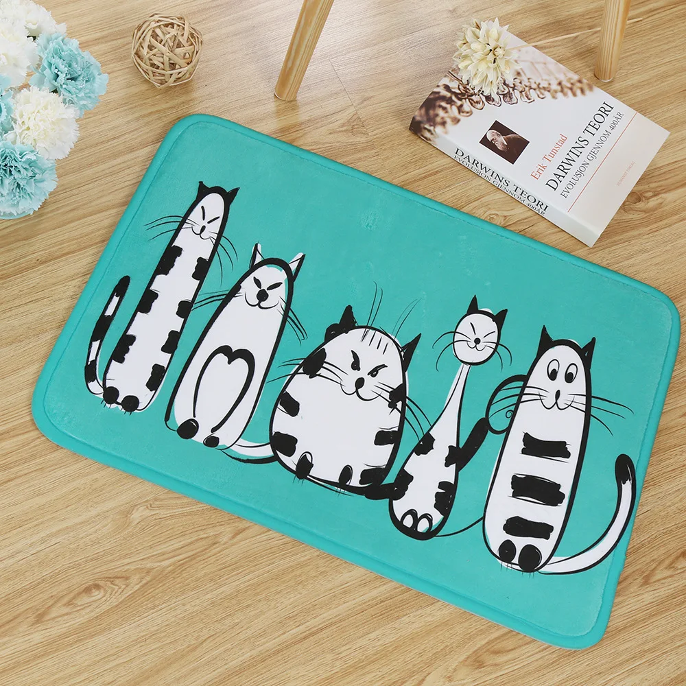 Cute Animal Printed Funny Door Mats Flannel Mats In the Corridor Home