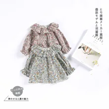 Для детей ясельного возраста одежда для девочек рубашки для девочек детская одежда с длинными рукавами, хлопковые блузки с цветами детская одежда