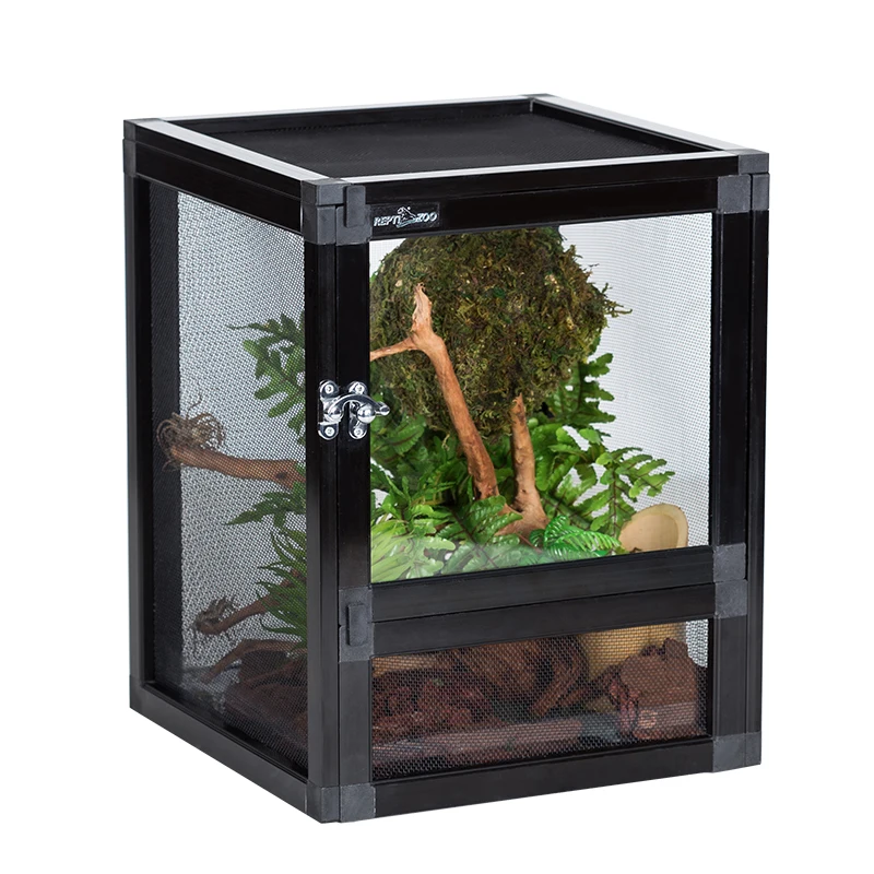 

Reptile Home Mesh Cage Spider Terrarium Container Feeding Box for Reptile Spider Tank Ventilation Lizard Chameleon Horned Frogs