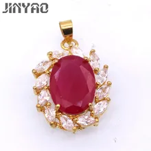 JINYAO модное Золотистое Ожерелье с красным Цирконом для женщин, подарок на свадьбу, ювелирные изделия F11-3