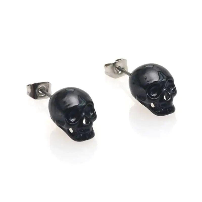 

Punk Style Earrings Skull Head Charms Cool Vintage Antique Rock Women Men Pendant Jewelry Gifts Ear Stud Retro Decoration